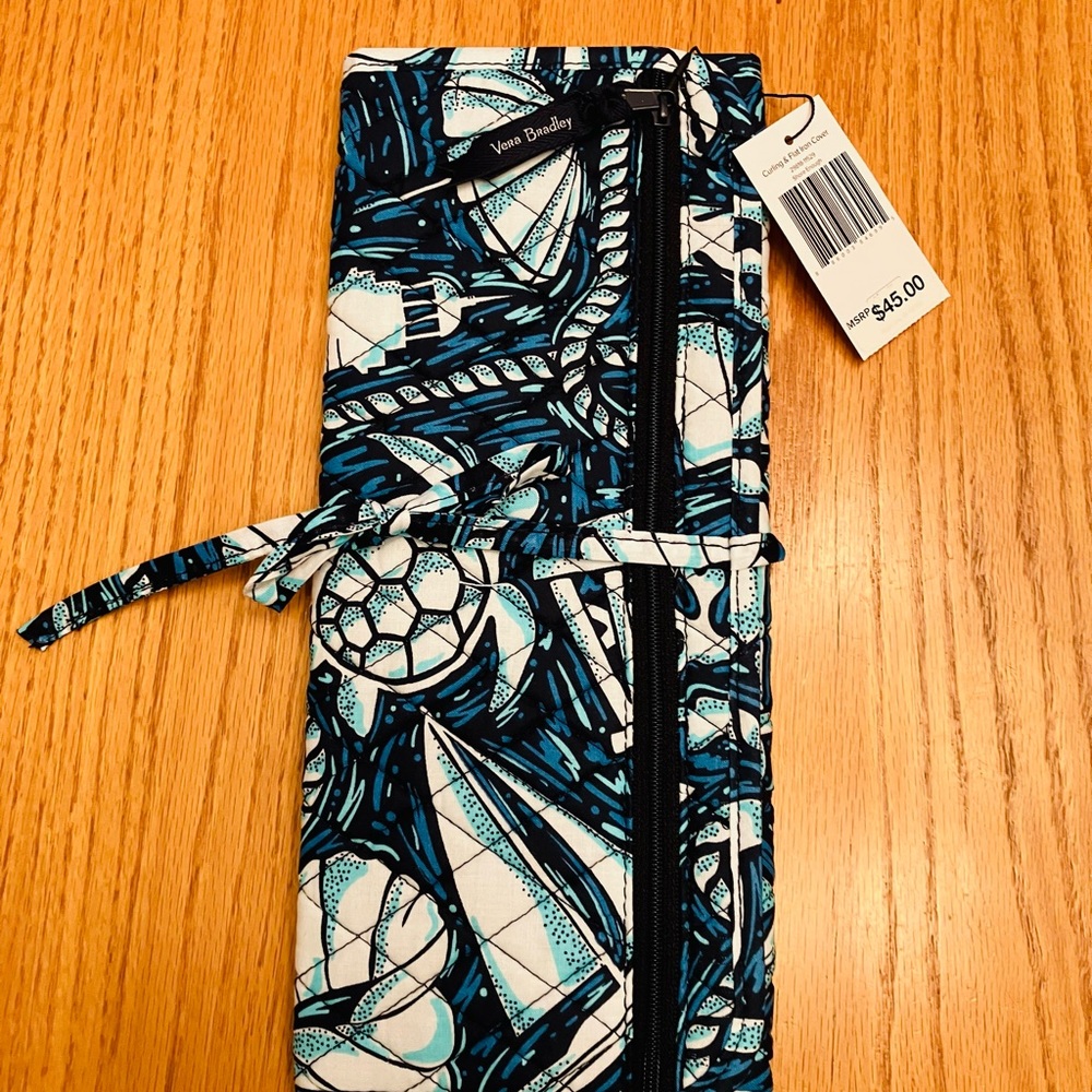 NEW Curling Iron Flat Iron Cover VERA BRADLEY Shore Enough Turtle Nautical Ocean